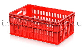 Ящик для молока, мяса, овощей и фруктов большая перфорация дно сплошное красный в Костанай Ящик для молока, мяса, овощей и фруктов большая перфорация дно сплошное красный в Костанай