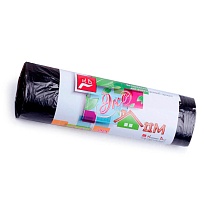 Мешки для мусора 30 л, черные, в рулоне 20 шт., ПНД, 6 мкм, 600х500 мм, Концепция Быта ЭкоДом, 601348 в Костанай