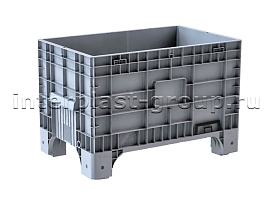 Контейнер iBox сплошной на ножках с пробкой серый в Костанай