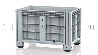 Контейнер iBox сплошной на ножках с пробкой 1 дюйм серый в Костанай