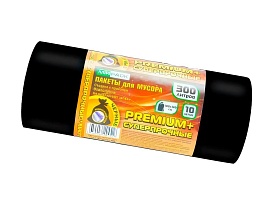 Мешки для мусора 300 л, черные, в рулоне 10 шт., ПВД 70 мкм, 1400х1000 мм, PREMIUM+, 30010160 в Костанай Мешки для мусора 300 л, черные, в рулоне 10 шт., ПВД 70 мкм, 1400х1000 мм, PREMIUM+, 30010160 в Костанай