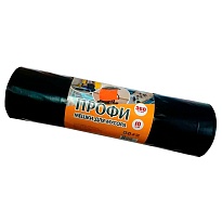 Мешки для мусора 360 л, черные, в рулоне 10 шт., ПВД 65 мкм, 1400х1100 мм, Концепция Быта Профи, 603736 в Костанай