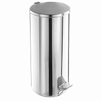 Урна для мусора с педалью, усиленное, Титан, 50 л, кольцо под мешок, нержавеющая сталь, хром в Костанай