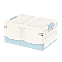 Ящик пластиковый складной белый, дно голубое, 480х360х240 мм в Костанай