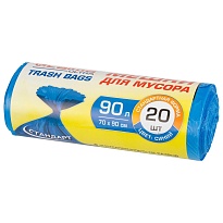 Мешки для мусора 90 л, синие, в рулоне 20 шт., ПНД, 14 мкм, 900х700 мм, LAIMA ULTRA, 607693 в Костанай Мешки для мусора 90 л, синие, в рулоне 20 шт., ПНД, 14 мкм, 900х700 мм, LAIMA ULTRA, 607693 в Костанай