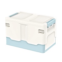 Ящик пластиковый складной белый, дно голубое, 370х240х240 мм в Костанай Ящик пластиковый складной белый, дно голубое, 370х240х240 мм в Костанай