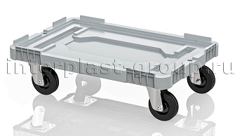 Тележка пластиковая сплошная без тормозов серая в Костанай Тележка пластиковая сплошная без тормозов серая в Костанай