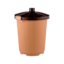 Мусорный бак с крышкой на колесах 105 л бежевый 105 бежевый в Костанай