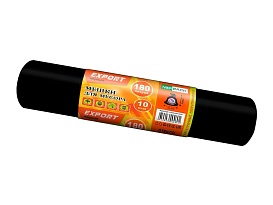 Мешки для мусора 180 л, ароматизированные, черные, в рулоне 10 шт., ПВД, 80 мкм, 1100х930 мм, EXPORT, exp18010142 в Костанай