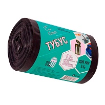 Мешки для мусора 12 л, черные, в рулоне 30 шт., ПНД, 6 мкм, 550х320 мм, Концепция Быта Tubus, 604936 в Костанай