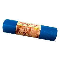 Мешки для мусора 100 л, с завязками, синие, в рулоне 10 шт., ПВД, 40 мкм, 840х670 мм, Концепция Быта Vitalux, 604933 в Костанай Мешки для мусора 100 л, с завязками, синие, в рулоне 10 шт., ПВД, 40 мкм, 840х670 мм, Концепция Быта Vitalux, 604933 в Костанай